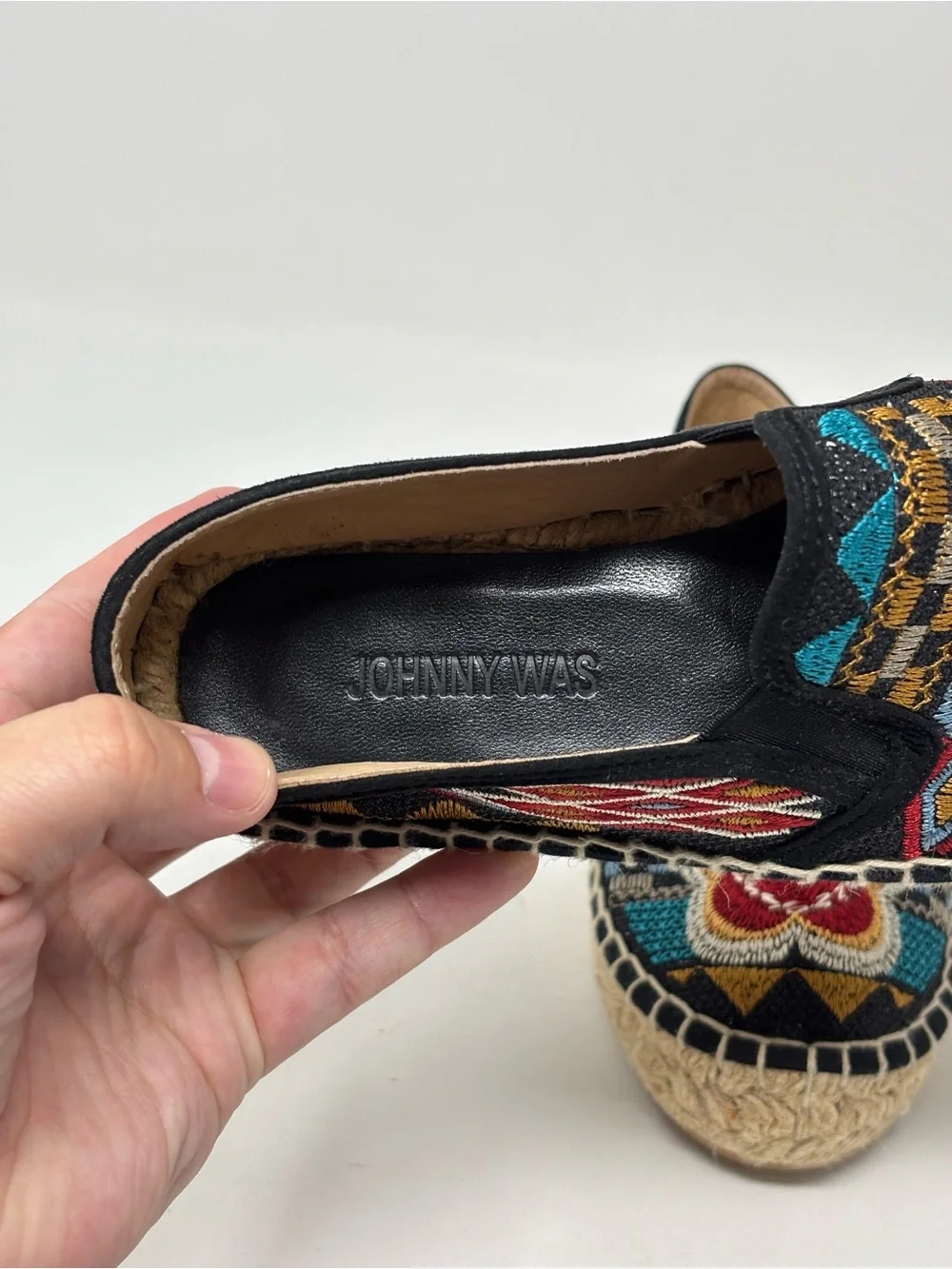 Johnny Was Aldorna embroidered espadrille slip one shoes NWOT size 36 (6)